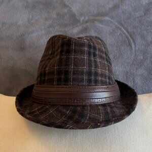 Brown Plaid Fedora